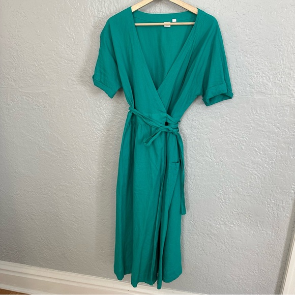 GAP Dresses Gap Linen Wrap Dress Poshmark